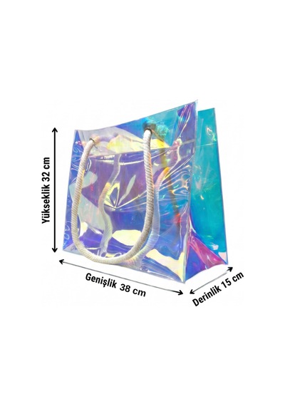 Rm Promosyon R&m Promosyon Su Geçirmez Şeffaf Pvc Kadın Plaj Ve Omuz Çantası - Kalın Halat Saplı Deluxe Plaj Çantası Hologram Hologram Rm Promosyon R&m Promosyon Su Geçirmez Şeffaf Pvc Kadın Plaj Ve Omuz Çantası - Kalın Halat Saplı Deluxe Plaj Çantası Hologram Hologram