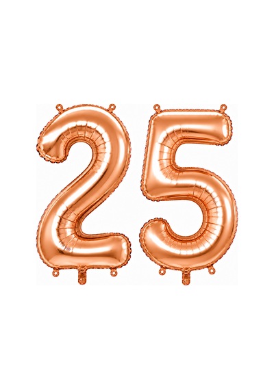 25 Rakam Folyo Balon Rose Gold Rengi 76 Cm Pembe