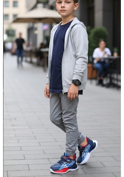 Marco Kids 03-26y303 Lacivert Ortopedik Günlük Işıklı Erkek Çocuk Spor Ayakkabı