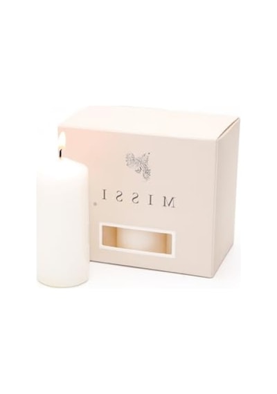 Ekru Renk 6'lı Bar Mum Seti 3,5x8 Cm 000 Açık Krem