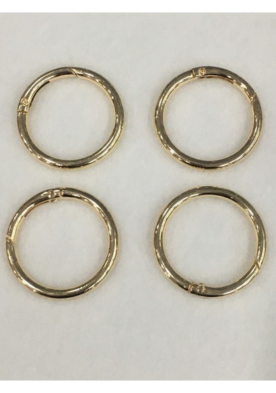 Karantuhafiye Çanta Halkası Yuvarlak Yaylı Klips 3 Cm 4 Lü Set Gold Gold Çok Renkli