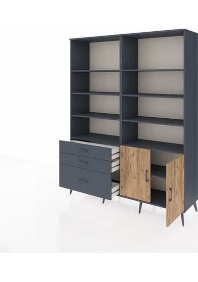 Hyperion Gardrop 9 Raflı 3 Çekmeceli 2 Kapaklı 176x44x221 Antrasit-çam/antrasit Çam/antrasit Hyperion Gardrop 9 Raflı 3 Çekmeceli 2 Kapaklı 176x44x221 Antrasit-çam/antrasit Çam/antrasit