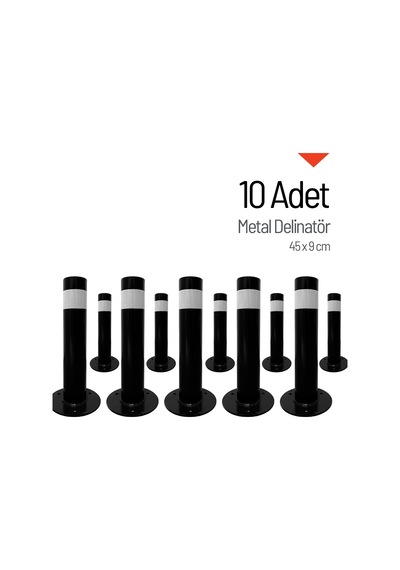 10'lu Metal Delinatör, Metal Duba Seti 45 X 9 Cm-3638