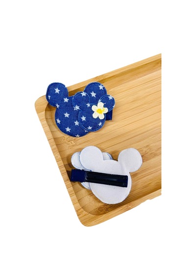 Minnie Kot Desenli Kız Çocuk Toka St07022 Mavi