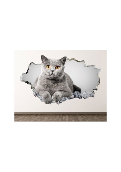 Sevimli Kedicikler Full Hd Baskı 3d Çocuk Odası Duvar Sticker