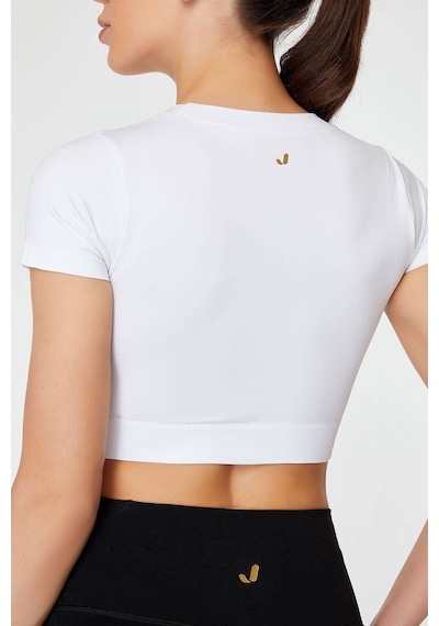 Jerf Captiva Yumuşak Dokulu & Esnek Crop Top Beyaz