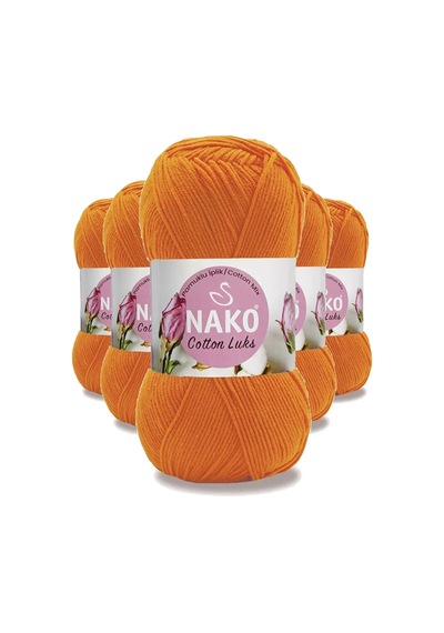 Tedar 5 Adet Cotton Lüks Yelek Tunik Kazak Bluz Hırka İpi Yünü Turuncu 97552 Najmaddin (No:1) 8.5Cm X 10.5 Cm