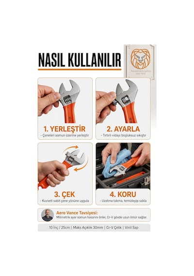 10 İnç Ayarlanabilir Kurbağacık İngiliz Anahtarı 25 Cm İzoleli Vinil Saplı Profesyonel Tesisat Otomotiv Tamir Cıvata Somun Sıkma Anahtarı 722731