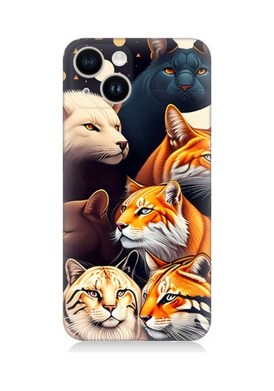 Apple Uyumlu iPhone 13 Silikon Kılıf Renki Kedi Türleri