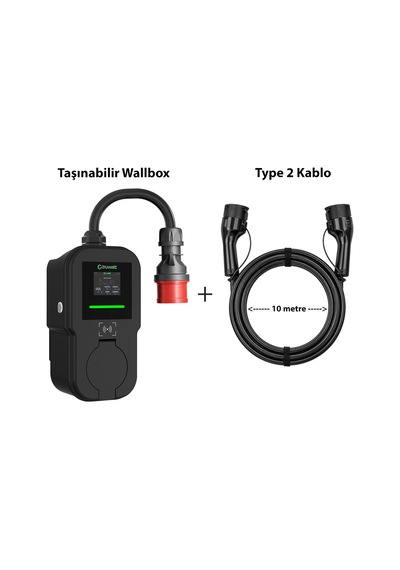 Truwatt Ztv510 22kw Taşınabilir Wallbox Elektrikli Araç Şarj Cihazı 32a/380v 10 Metre