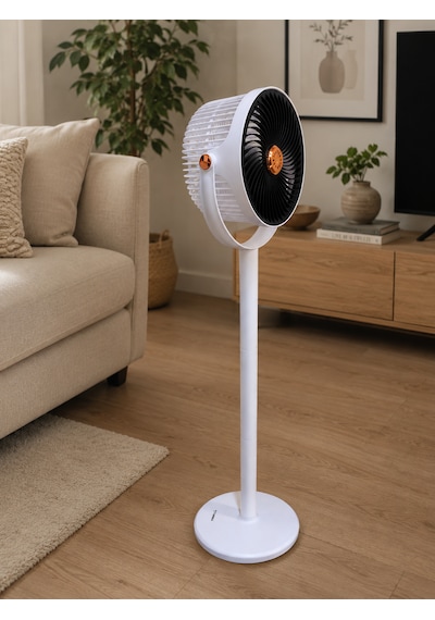 Vantilatör 3 Kademeli Ayaklı Fan 10 Watt Sessiz Çalışma Şarjlı Bataryalı 4000 Mah Type C Port