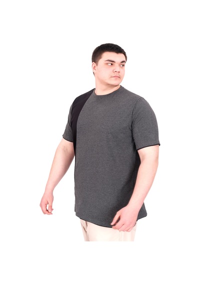 Mode Xl Büyük Beden Erkek T-shirt Parçalı Md08 U22134 Antrasit Antrasit