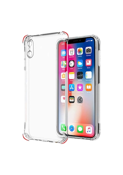Fibaks iPhone X/xs Uyumlu Kılıf Antishock Darbe Emici Kamera Korumalı Yumuşak Esnek Şeffaf Silikon Kapak