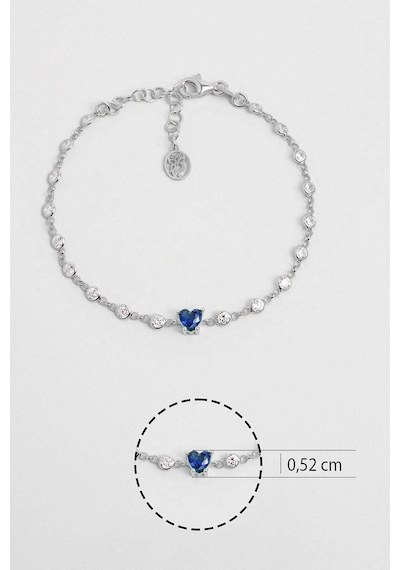 Aşk Yolu 18 Ayar Beyaz Altın Kaplama 19 Cm Gümüş Bileklik 78551432
