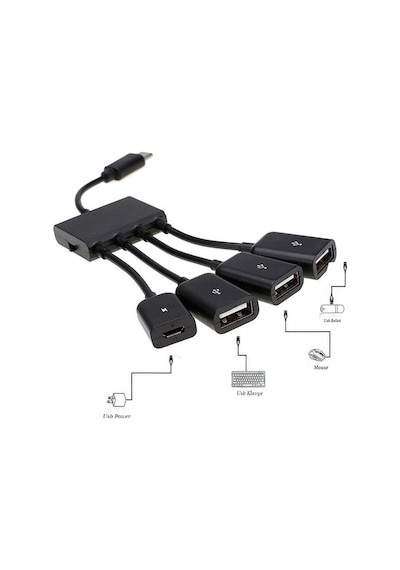 Type C Usb 3.1 Usb 4 In 1 Otg ve Şarj Kablosu Type C Usb 2.0 Otg