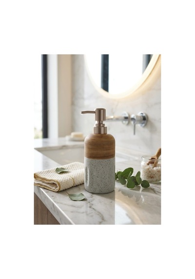 Porselen Sıvı Sabunluk - Lüks Banyo Ve Mutfak Sabunluk - 350 Ml Gri - 887962266 Gri