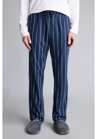 Defacto New Regular Fit Uzun Kollu Düğme Detaylı Üst Çizgili Alt 2li Pijama Takımı H7607ax26auwt34 Beyaz-wt34