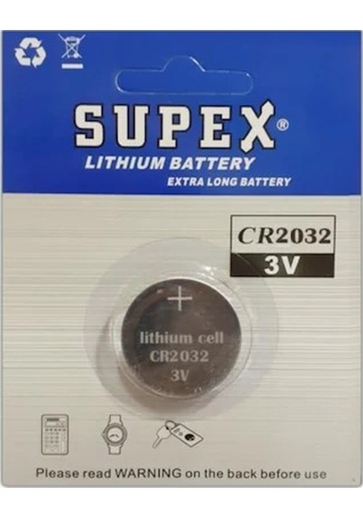 Supex Extra Long Battery CR2032 3V Lityum Düğme Pil 25'li