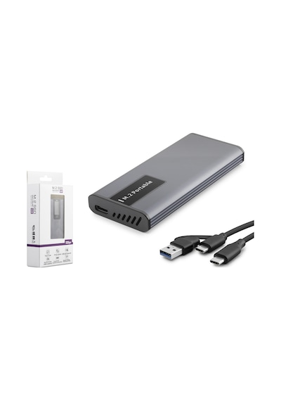 Hadron Hdx1781 M.2 Nvme/ngff Harici Ssd Kutusu Usb/type-c 10 Gbps Çift Arabirim Rgb Alüminyum - Gri