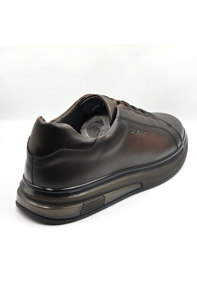 Greyder 64726 Kahve Hakiki Deri Slip-on Bağcıklı Erkek Deri Sneaker Ayakkabı