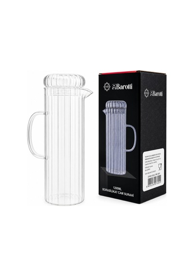 Barotti Dmr-9794 Cam Kapaklı Borosilikat Cam Sürahi 1200 Ml- 12'li Paket
