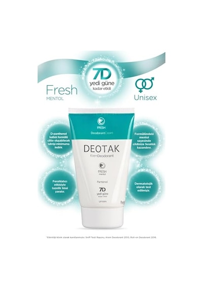 Mentol Ferahlığı 7 Güne Kadar Etkili Krem Deodorant 35 Ml