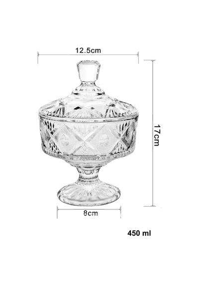 Vintage Kristal Cam Şekerlik Lokumluk 450 Ml