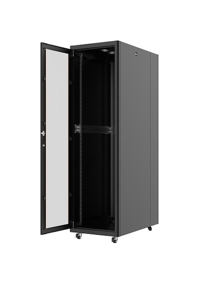 AGER 32U 600x1000mm Dikili Tip Siyah Kabinet Vega AG-VB32U6010S1 Cam Kapak