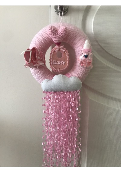 Örgü Kapı Süsü Pembe