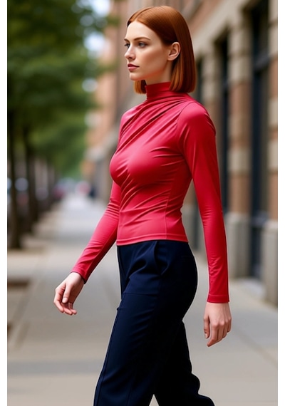 Ersefa Moda Kare Yaka Örme Slim Düz Desen Casual Günlük Crop Kısa Kol Bl Kırmızı