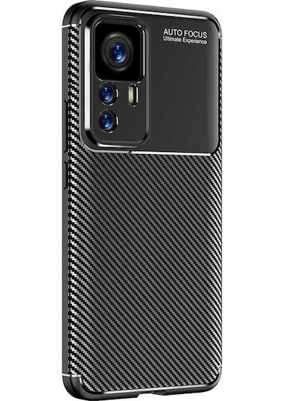 Xiaomi Mi 12t Pro Kılıf Kamera Çıkıntılı Karbon Fiber Dokulu Renk Atmaz Kapak Negro