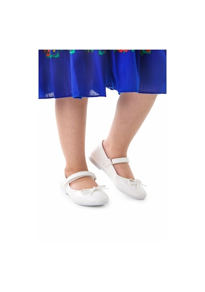 Kiko Kids Fiyonklu Cırtlı Kız Çocuk Babet Ayakkabı 201 Cilt Beyaz 001