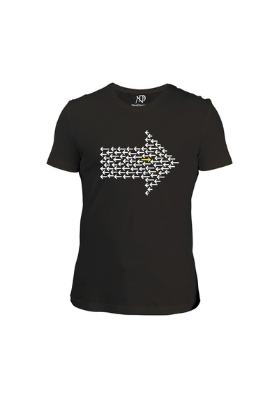 Erkek V Yaka Gri Tshirt Yön Okları 001