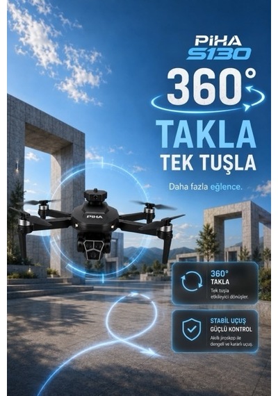 S130 Drone 2Batarya&30Dakika Uçuş 720p Çift Kamera Engelden Kaçınma Drone