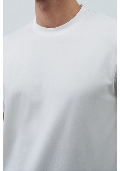 Baselco Unisex Basic %100 Pamuk T-shirt - Sade Ve Şık Beyaz