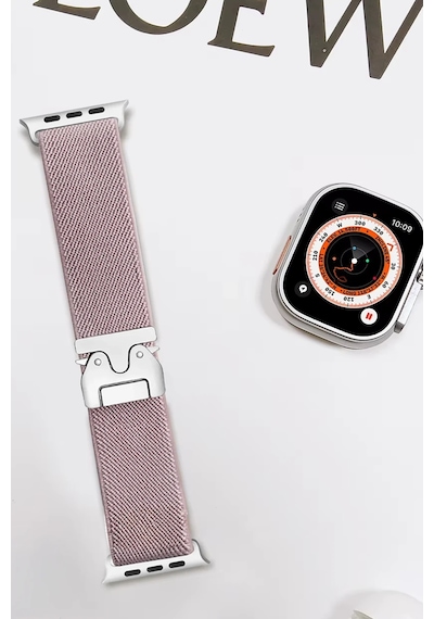 Newface - 123 - Apple Watch 42mm Forest Kumaş Kordon - Edntrend - - Lila