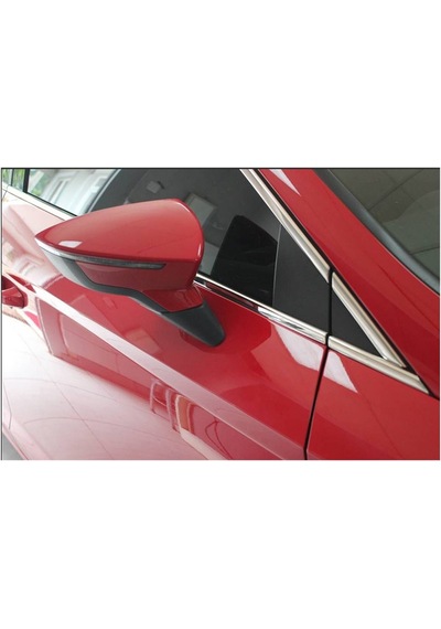 Seat Leon 2013-2018 Cam Çerçevesi 14 Parça Paslanmaz Çelik Krom