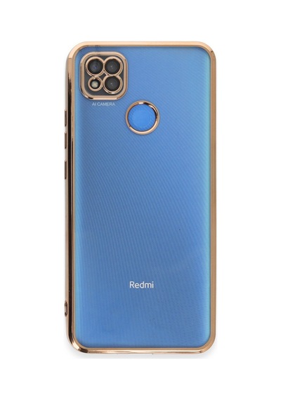 Xiaomi Redmi 9c Uyumlu Kılıf Lensli Silikon - Gold