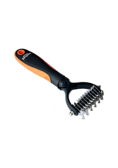 Nunbell Professional Çift Taraflı Tüy Kıtık Açıcı Köpek Tarağı Turuncu 17 CM