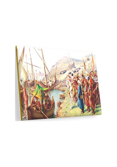 Cakasepetim İstanbul Fethi Fatih Sultan Mehmet Gemileri Karadan İndirilmesi Ahşap Mdf Tablo