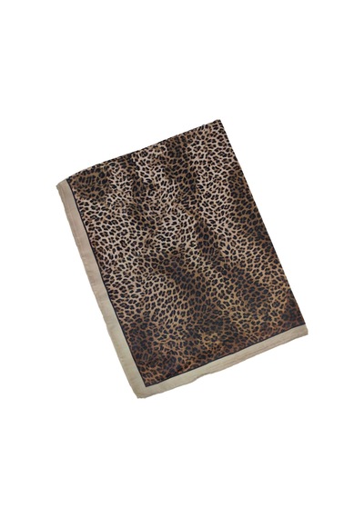 Mim Eşarp Enba Soft Pamuklu Leopar Desenli Şal 75x190 Cm Açık Vizon