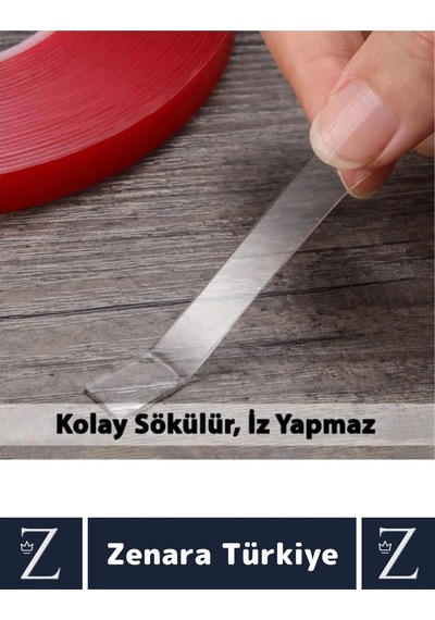 Premium Nano Teknoloji Güçlü Tamir Cam İç Dış Mekan Montaj Çift Taraflı Şeffaf Bant 1.5 Mt X 10 Adet