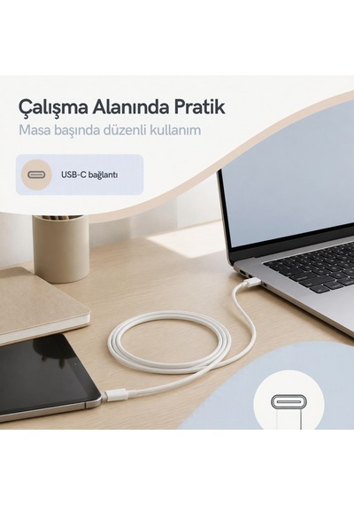 Usb-c To Usb-c Hızlı Şarj Ve Data Kablosu 1 Metre 60w Telefon Tablet Notebook Uyumlu Type-c Kablo