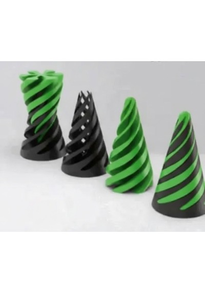 Spiral Geçmeli Koni Stres Çarkı - Masaüstü Dekoratif Obje Görsel İllüzyon - Fidget Stres Oyuncağı- Yeşil&siyah