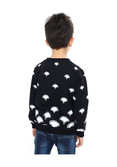 Toontoy Kids Toontoy Erkek Çocuk Relax Fit Bisiklet Yaka Baskılı Sweatshirt - 2 İplik Siyah Toontoy Kids Toontoy Erkek Çocuk Relax Fit Bisiklet Yaka Baskılı Sweatshirt - 2 İplik Siyah
