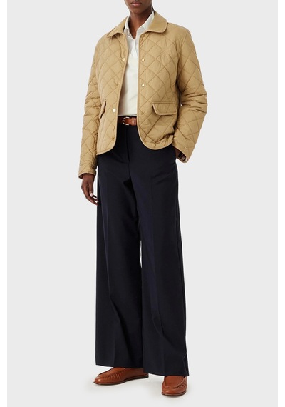 Tommy Hilfiger Slim Fit Uzun Kollu Cepli Çıtçıtlı Kapitone Ceket Kadın Mont Ww0ww50936 Aeh Camel