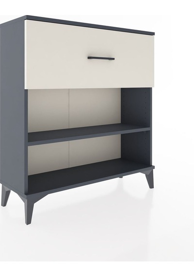 Arges Şifonyer Tek Raflı Tek Çekmeceli 88x30x96 Antrasit-aytaşı Antrasit