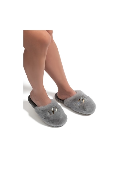 Twigy Perla Peluş Kadın Ev Terliği Gri 37/41 Gri