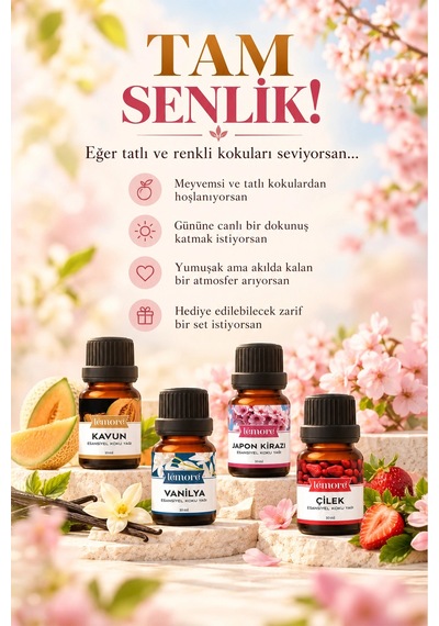 Meyve Şöleni Seti 4 Lü Esansiyel Koku Yağı Difüzör Ve Buhurdanlık Esansı Çok Çeşitli
