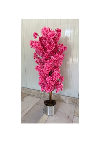 110 Cm Yapay Metal Saksı 30x30 Dekoratif Ağaç Çok Renkli